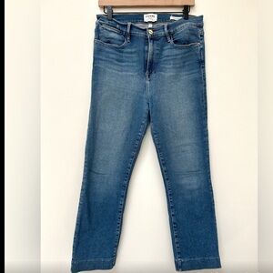Frame Denim Le High Straight Cropped Denim